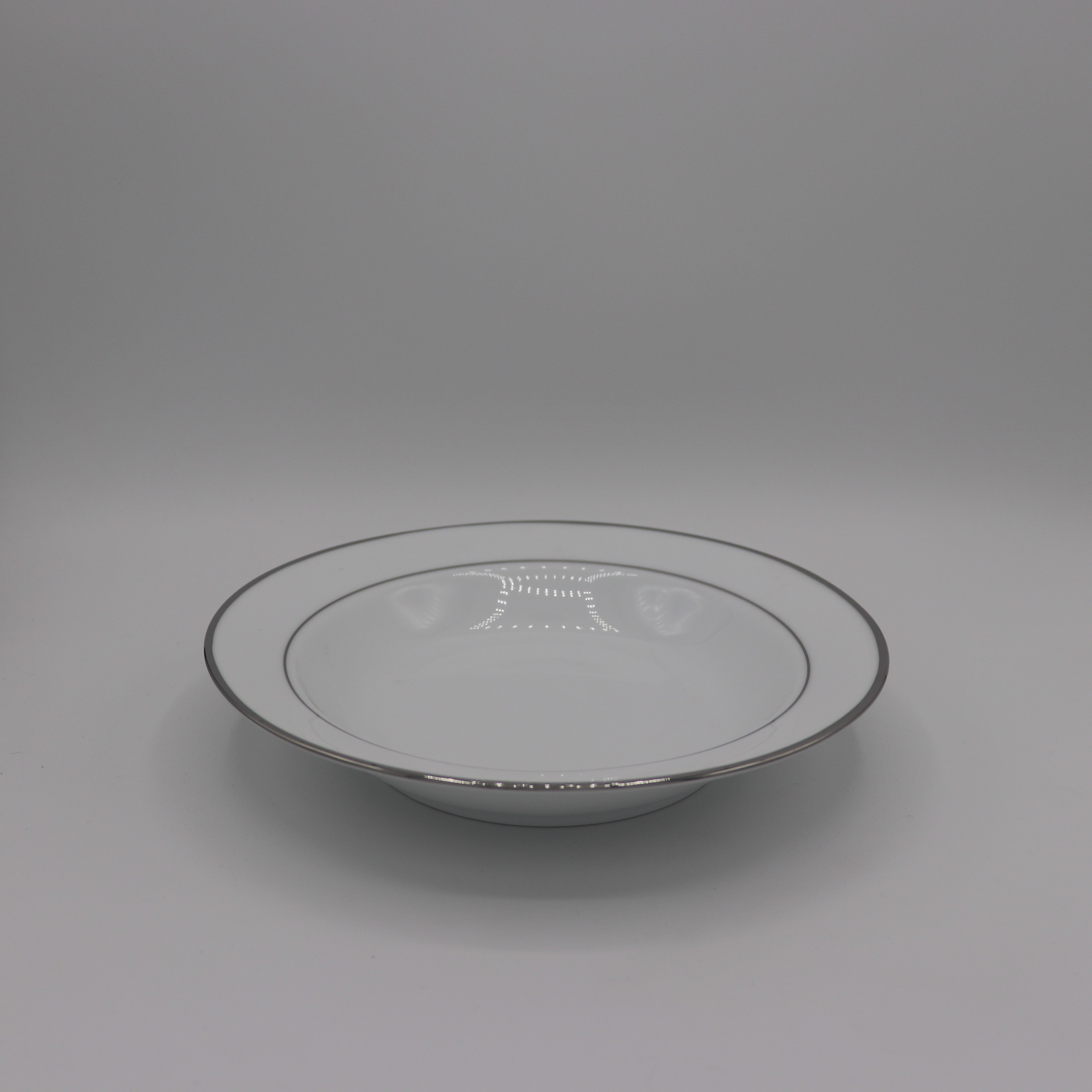 Soup Bowl with Silver Band Action Equipment & Event Rentals